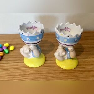 Muffy Vanderbear Collection 1993 Egg Holder Cup Pair